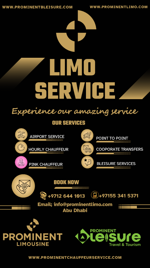 Prominent Limousine, Abu Dhabi. Carro Limusina تاكسي ليموزين في ابوظبي دبي الاما — photo 2